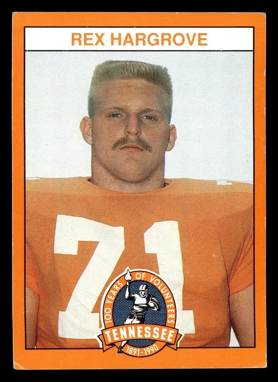 Vintage 1990 Tennessee Volunteers Centennial Rex Hargrove Football Card